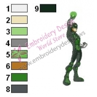 Green Lantern Embroidery Design 02